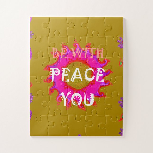 Inspirational Peace Be With You Vector Design Art Jigsaw Puzzle (Vertical)