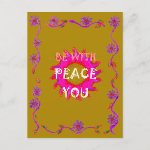 Inspirational Peace Be With You Vector Design Art Postcard