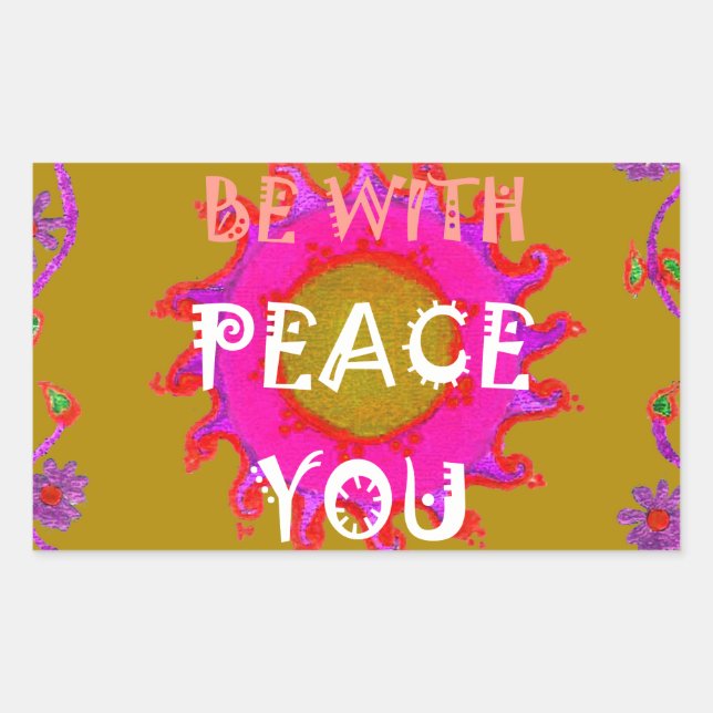 Inspirational Peace Be With You Vector Design Art Rectangular Sticker (Front)
