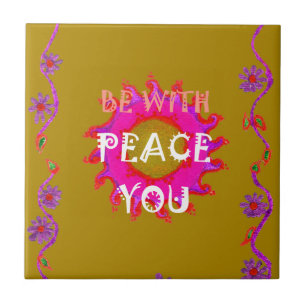 Inspirational Peace Be With You Vector Design Art Tile