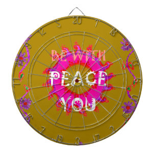 Inspirational "Peace Be With You" Vector Design Dartboard