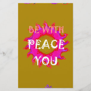 Inspirational "Peace Be With You" Vector Design Stationery