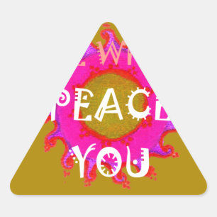 Inspirational "Peace Be With You" Vector Design Triangle Sticker