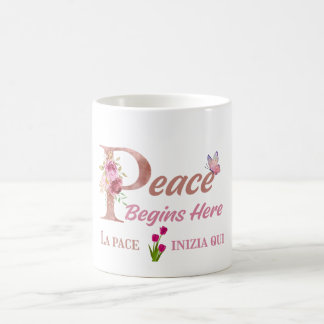Inspirational Peace Butterfly Art Coffee Mug