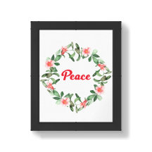 Inspirational Peace Floral Pomegranate Poster 