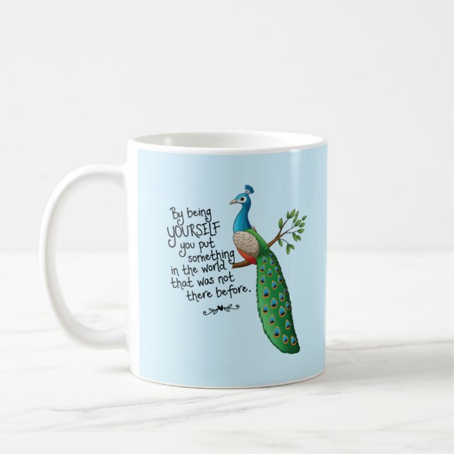 Inspirational Peacock Coffee Mug (Left)