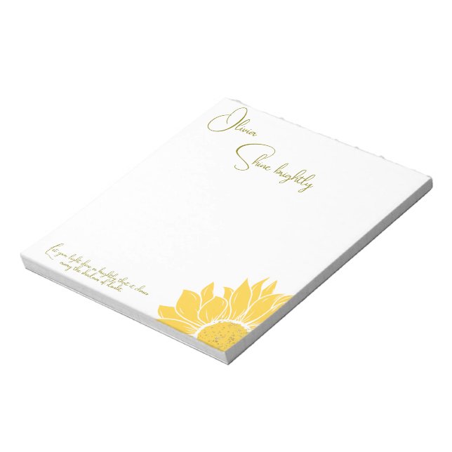 Inspirational personalised Shine Brightly Girl  Notepad (Rotated)