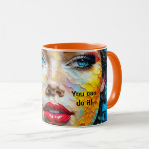 Inspirational personalized mermaid face mug