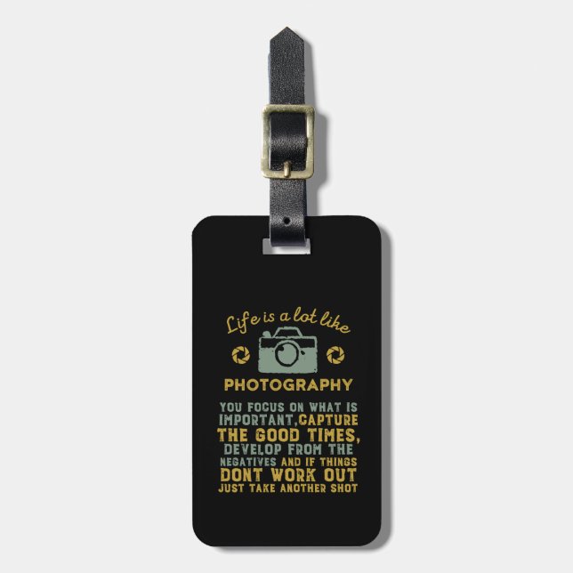 Inspirational Photographer Develop From Negative Luggage Tag (Front Vertical)