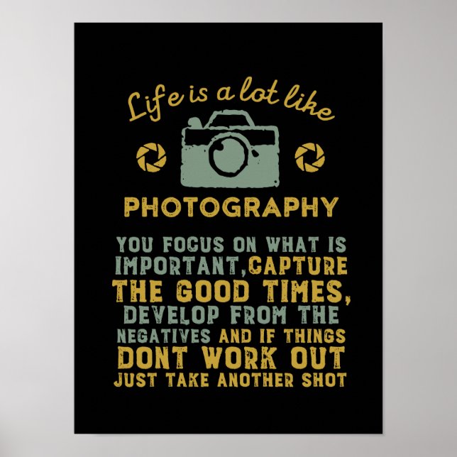 Inspirational Photographer Develop From Negative Poster (Front)
