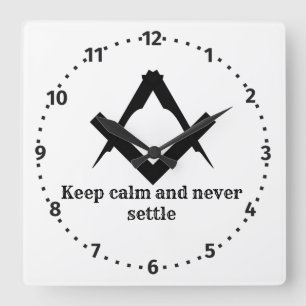 Inspirational phrase square wall clock