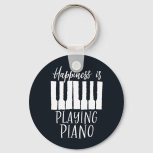 Inspirational Pianist Happiness is Playing Piano Key Ring
