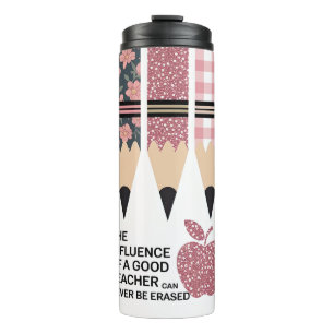 Inspirational Pink Leopard Teacher Thermal Tumbler