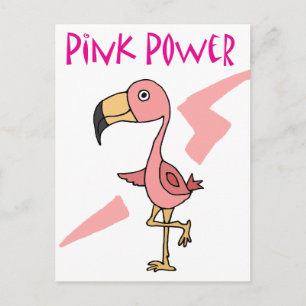 Inspirational Pink Power Flamingo Bird Postcard