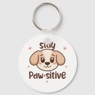 Inspirational Positive Puppy Message Key Ring