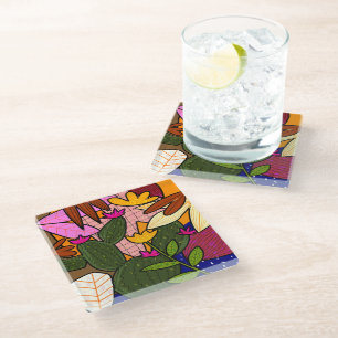 Inspirational Positive Quote Modern Typography Pos Glass Coaster