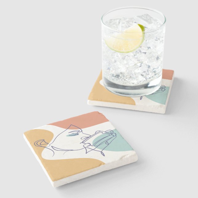 Inspirational Positive Quote Modern Typography Pos Stone Coaster (Side)