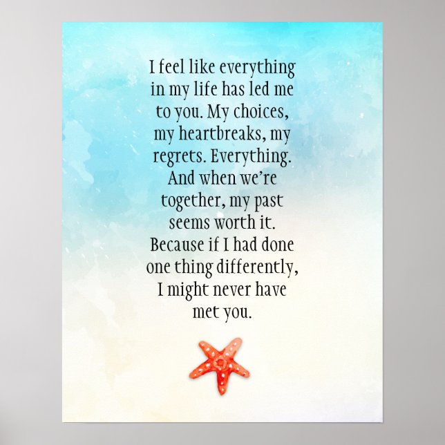 Inspirational Positive Relationship Quote Beach Poster (Front)