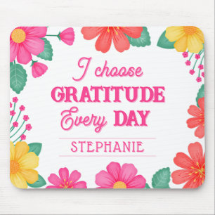 Inspirational Positivity Customisable Floral Mouse Pad