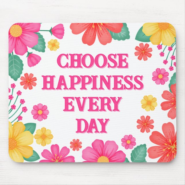 Inspirational Positivity Customisable Floral Mouse Pad (Front)