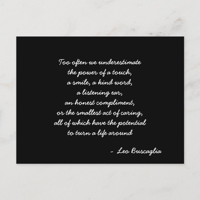 Inspirational Postcard quote (Front)