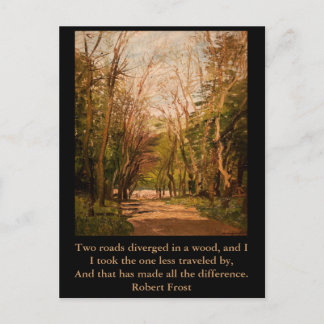 Inspirational postcard Quote Robert Frost