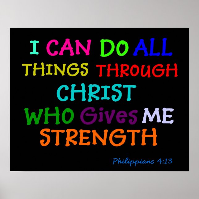 Inspirational Poster Philippians Bible Scripture (Front)