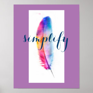 inspirational poster simplify colorful feather art