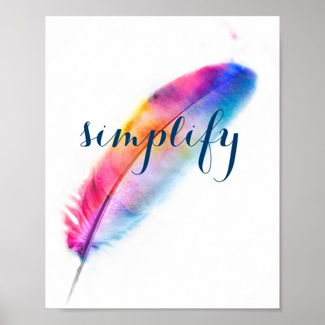 inspirational poster simplify colourful feather (Front)