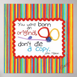 Inspirational poster with kid's art of a butterfly