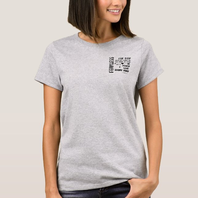 Inspirational Power Bible Verse Pocket Quote T-Shirt (Front)