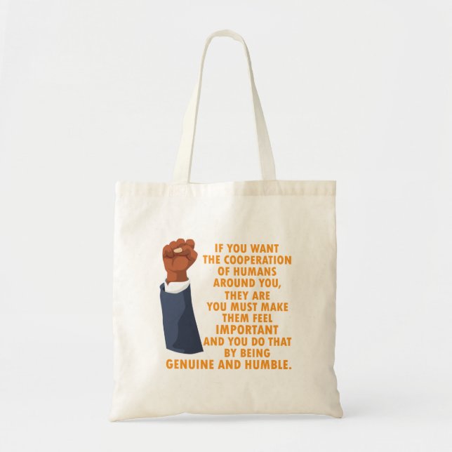 Inspirational Power Leaders Black History Month Tote Bag (Front)