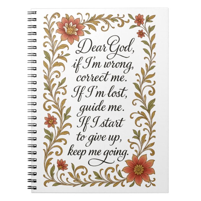 Inspirational Prayer Calligraphy Quote Art Notebook (Front)