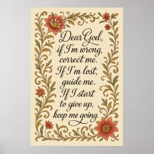 Inspirational Prayer Calligraphy Quote Art Poster