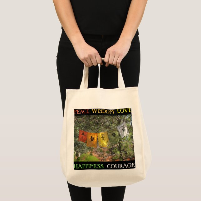 Inspirational Prayer Flags Tote Bag (Front (Product))