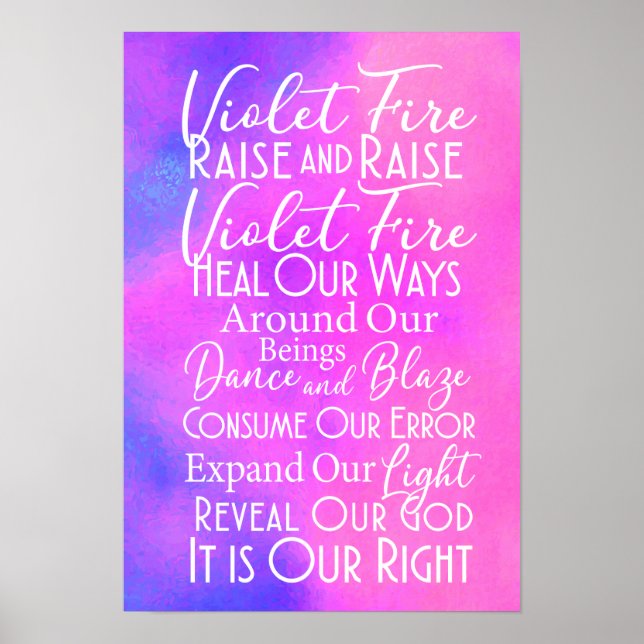 Inspirational Prayer Lavender Pink  Poster (Front)