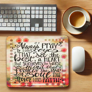 Inspirational Prayer Quote Pretty Colourful  Mouse Pad