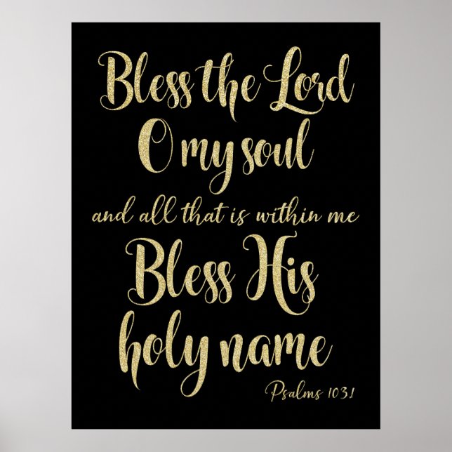 Inspirational Psalms Bible Verse Poster (Front)