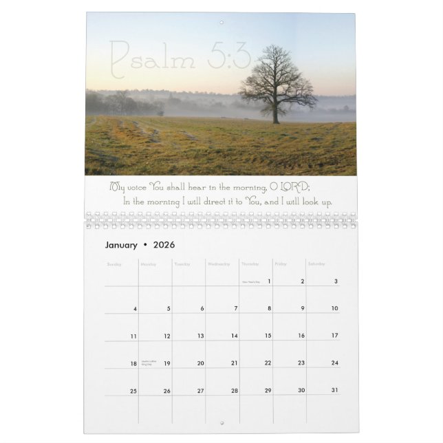 Inspirational Psalms scripture calendar 2013 (Jan 2026)