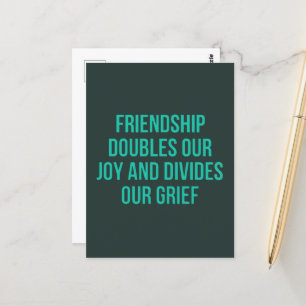 Inspirational quote about friendship postcard