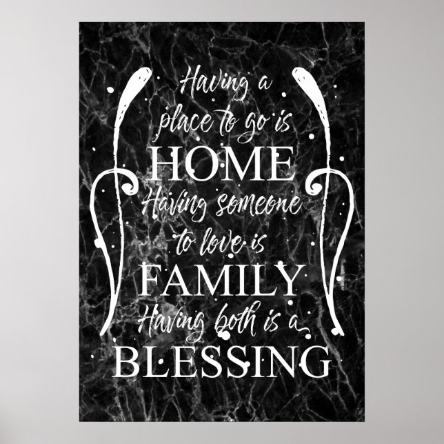 Inspirational Quote about Home - Family - Blessing Poster (Front)