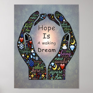 Inspirational quote about hope and dreams poster