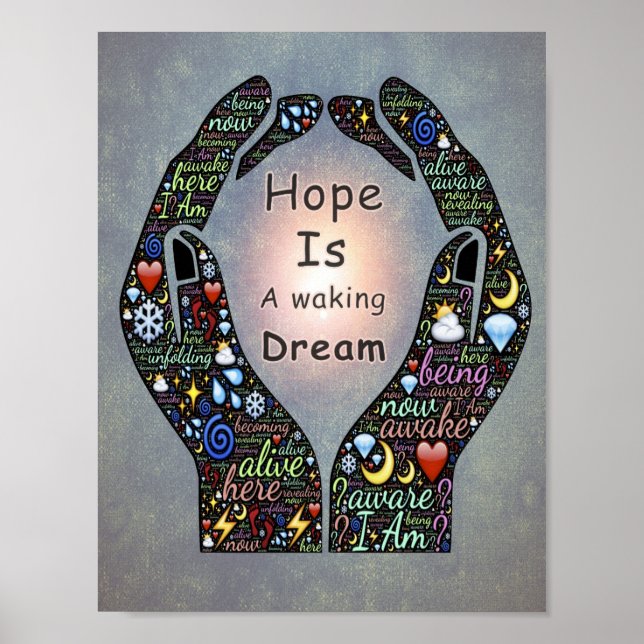 Inspirational quote about hope and dreams poster (Front)