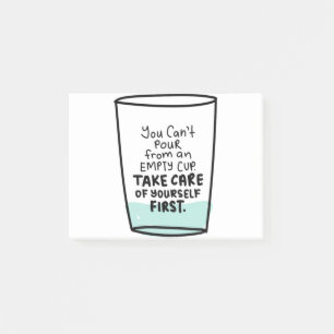 Inspirational quote about self love and self care post-it notes