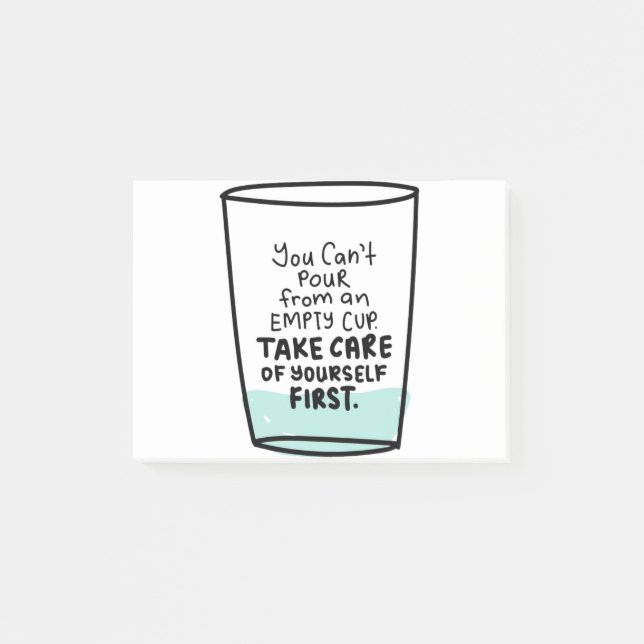 Inspirational quote about self love and self care post-it notes (Front)