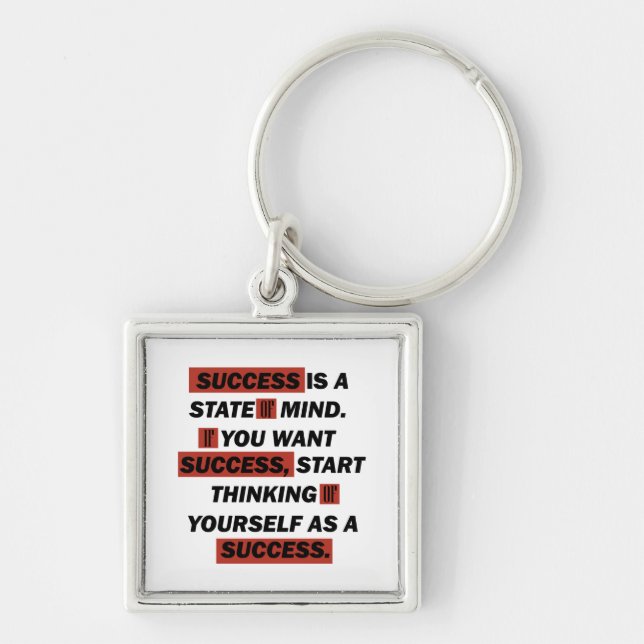inspirational quote about success in life key ring (Front)