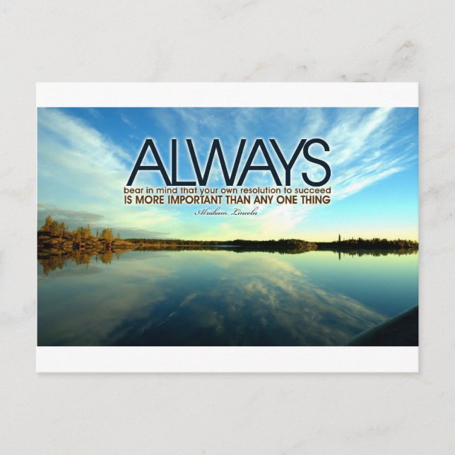 Inspirational Quote -- Abraham Lincoln Postcard (Front)
