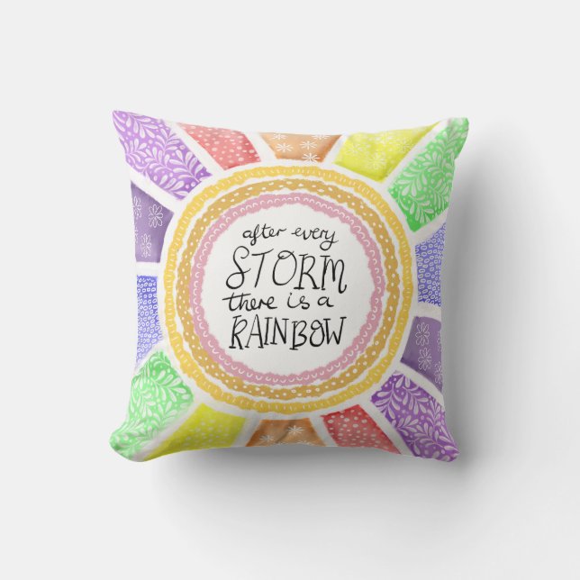 Inspirational Quote – “After Every Storm there is  Cushion (Front)