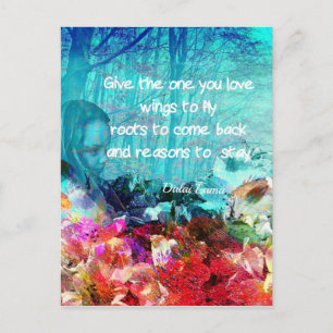 Inspirational quote among corals postcard
