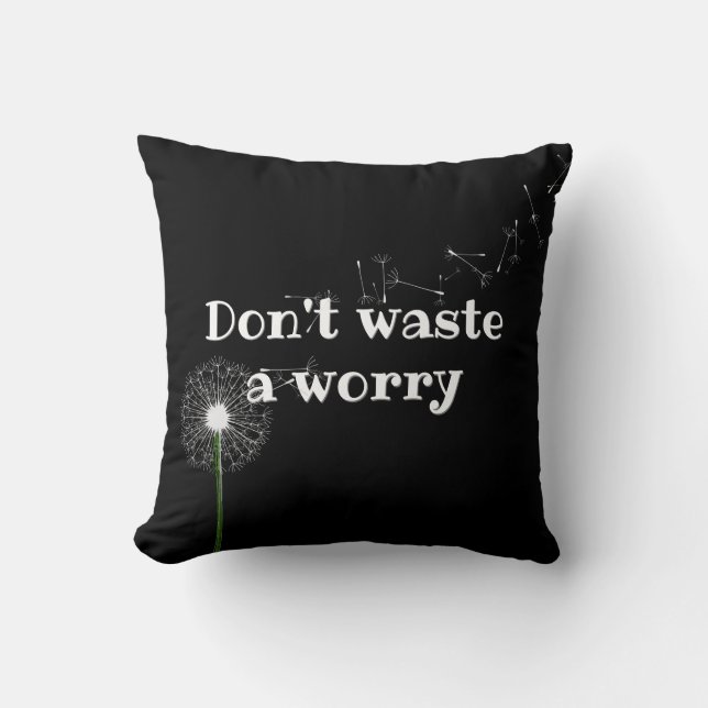 Inspirational Quote And Dandelion Cushion (Front)